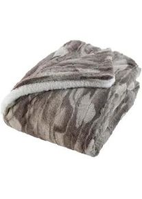 Douceur d ́intérieur Plüschdecke Caribou , Grau , Textil , 150x125 cm , Wohntextilien, Decken