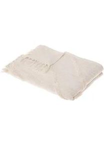 Atmosphera Createur d ́interieur Tagesdecke Inca 130/180 cm , Beige , Naturmaterialen , Rechteckig , 130x180 cm , Schlaftextilien, Bettwäsche, Tagesdecken