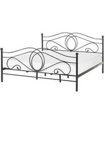 Beliani Metallbett 180/200cm Schwarz Lyra , Metall , 180x200 cm , Schlafzimmer, Betten, Metallbetten
