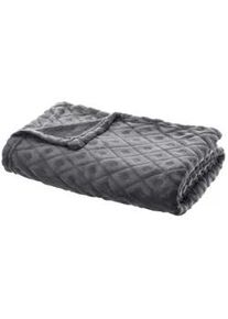 Atmosphera Createur d ́interieur Tagesdecke 125/150 cm , Grau , Textil , Rechteckig , 125x150 cm , Schlaftextilien, Bettwäsche, Tagesdecken