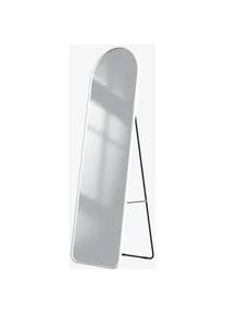 Emke Standspiegel mit Rahmen Gehärteter Silberspiegel Weiß 140/40 cm , Glas , Rechteckig , 40x140x140 cm , Spiegel, Standspiegel