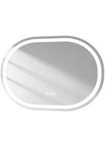Emke Badspiegel ovale mit Beleuchtung mit Anti-Beschlag 80/60 cm , Weiß , Glas , Oval , 60x2.5x80 cm , Badezimmer, Badezimmerspiegel, Badspiegel