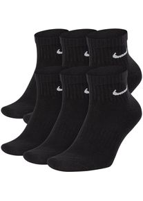 Nike, Herren, Sportsocken, Everyday Cushioned Ankle 6er Pack Socken (L), Schwarz