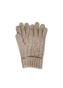 Capelli New York , Strickhandschuhe 1 Paar, elegantes Zopfstrickmuster, Umschlag am Bündchen, Wollanteil , camel