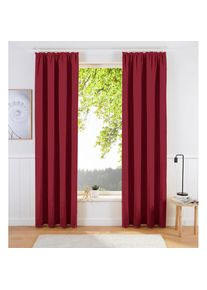 my home , Gardine »SOLA« Kräuselband 1 Stk. tlg. Breite:130 cm, 1 Schal, einfarbig, Verdunkelung , burgund , Obermaterial: 100% Polyester , 245 cm