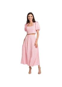 Swing Fashion, Damen, Kleider, Charmantes Cocktailkleid mit Bluse und leicht ausgestelltem Rock, Rosa, (40)