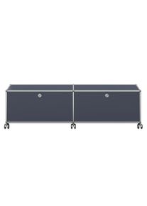 USM Haller Lowboard sur roulettes avec 2 portes pliantes Anthrazit gris