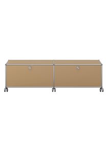 USM Haller Lowboard sur roulettes avec 2 portes pliantes Beige