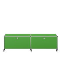USM Haller Lowboard sur roulettes avec 2 portes pliantes Vert