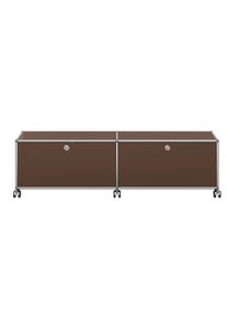 USM Haller Lowboard sur roulettes avec 2 portes pliantes Brun