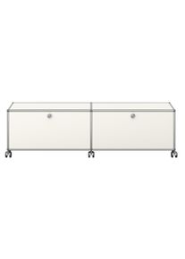 USM Haller Lowboard sur roulettes avec 2 portes pliantes Blanc