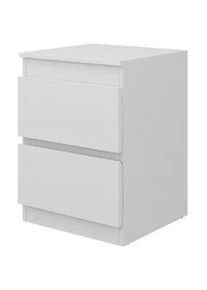 VICCO Nachttisch Calisto Weiß 40 x 55 cm , Weiß, Weiß , Holzwerkstoff , 2 Fächer , 2 Schubladen , Rechteckig,Rechteckig , 40x55x39 cm , Schlafzimmer, Nachttische