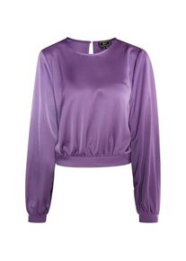 Teima, Blusen, Damenbluse mit langen Ärmeln, glänzendem Satin, dekolletierter Rücken und Taillenbund, (S)