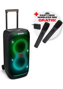 JBL Party-Lautsprecher »Set: PartyBox Stage 320 + Gratis-Mikrofon-Set (UVP 129,99€)« (Bluetooth Wireless-Audio-Streaming 240 W) in schwarz, Größe 0
