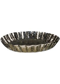 Creativ Deco Dekoschale »Weihnachtsdeko« mit Struktur-Rand in silberfarben, Größe Ø 65 cm