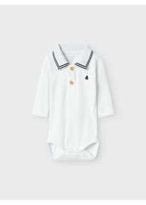name it Langarmshirt »NBMFRIMAN LS POLO BODY« in weiß, Größe 62
