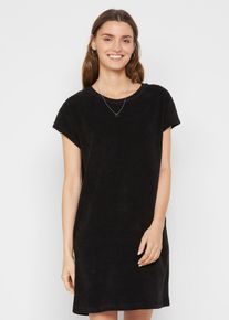 Shirtkleid aus Frottee, schwarz, Größe 36/38 (S), mit Baumwolle, bonprix