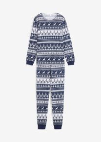 Pyjama aus reiner Bio-Baumwolle (2-tlg. Set), blau, Größe 152/158, mit Baumwolle, bonprix