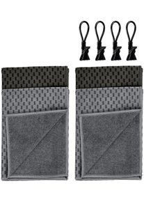 Wenko Theedoek Model Miko met klemogen zuigsterk & snel drogend, voor afdrogen & polijsten, metalen clip (set, 8-delig) theedoeken zwart