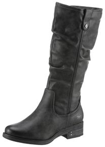 Mustang Shoes Winterlaarzen long shaft boots, block heel, with gathers at the slouchy shaft dames winterlaarzen maat 37 grijs