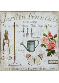 AMBIENTE HAUS Metalen artprint - tuin (zilverkleurige gieter) (1 stuk) foto schilderijen bruin