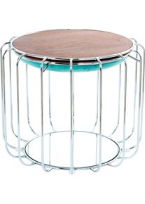 Kayoom Bijzettafel Pouf Comfortable 110, afneembare en omkeerbare bovenkant praktisch om te bouwen tot tafel of voetenbank/poef, met spiegelglas (1