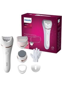 Philips Epilator Satinelle Advanced Series 8000 Natte en droge epilator, met 2 snelheidsinstellingen epileerapparaten wit