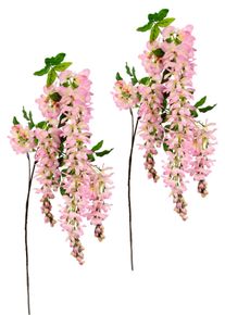 I.GE.A. Kunstbloem Takje goudkleurige regen als set van 2 of set van 5 kunstbloemen roze