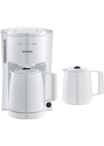 Severin Filterkoffieapparaat KA 9309 met 2 thermoskannen, 1 l, twee thermoskannen voor dubbele koffieplezier filter koffiezetapparaten wit