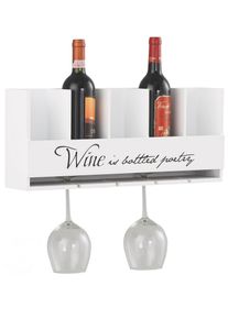 Home Affaire Flessenrek voor 5 flessen en 4 glazen wijnrekken wit