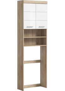 Inosign Kast voor wasmachine Siena, breedte 63 cm, voor wasmachine & droger, 2 deuren, MDF-front ombouwkasten bruin