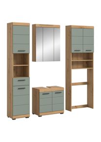 Inosign Badkamerserie Siena, 4-delig, bestaande uit: Hoge kast, WBU, spiegelkast, wasmachine ombouwkast (set, 4-delig) badmeubelsets