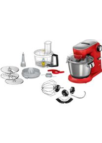 Bosch Keukenmachine Kneedhaken/meng-/siliconen garde vaatwasmachinebestendig, rood/zilverkleur keukenmachines rood
