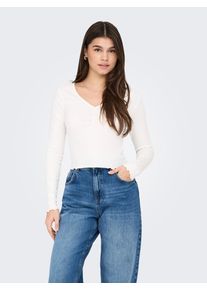 Only Shirt met lange mouwen ONLBETTY L/S V-NECK TOP CC JRS dames longsleeves maat L (40) wit