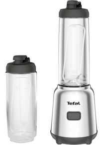 Tefal Blender BL15FD Mix & Move Smoothie-Maker 2 flessen to-go in premium tritan, afneembare lemmeten blenders zilver(kleur)