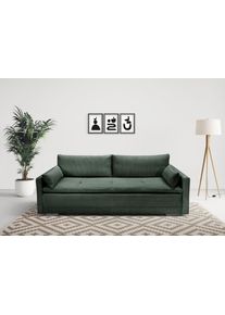 Inosign Slaapbank Andrea met boxspringopbouw, slaapfunctie & bedkist, bank met bedfunctie groen, slaapbanken, Breedte ligoppervlak: 198 cm, Lengte
