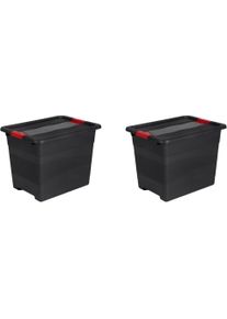 keeeper Transportcontainer Eckhart elk 24 liter, met deksel, grendelslot, extra stabiel (set, 2 stuks) accessoires zwart
