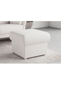 DOMO collection Hocker Pina, compact en comfortabel Bijpassende voetenbank/poef bij de serie hockers maat Microvezel hoogpolig beige