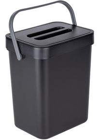 Wenko Vuilnisemmer Model Tago Afvalemmer voor de keuken om op te hangen, met handgreep, 5 L (1 stuk) pedaalemmers zwart