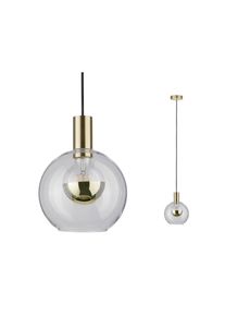 Paulmann Hanglamp Neordic Esben max. 1x20W Helder/Geborsteld messing 230V Glas/Metaal (1 stuk) hanglampen wit