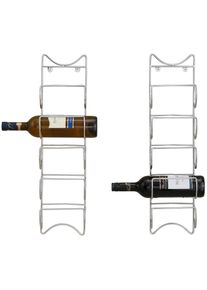 zeller Present Flessenrek uit hoogwaardig verchroomd metaal vervaardigd (set, 2 stuks) wijnrekken zilver(kleur)
