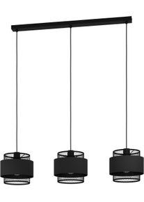 Eglo Hanglamp BAZELY Hanglamp, staal en textiel, E27, eetkamerlamp, hanglamp (1 stuk) hanglampen zwart