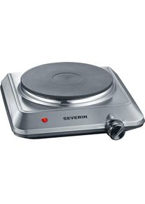 Severin Enkele kookplaat KP 1092 ruimtebesparend, controlelampje, edelstaal, draaiknop kookplaten zilver(kleur)