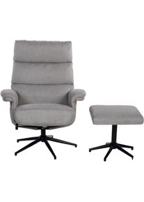 Duo Collection Relaxfauteuil Zalea met voetenbank en relaxfunctie, 360 graden draaibaar grijs, banken, 87 cm