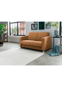 Inosign Slaapbank Mia probleemoplosser bank, enkele uittrek, slaapbank, tijdloos en comfortabel bruin, slaapbanken, Breedte ligoppervlak: 130 cm,