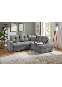 Jockenhöfer Jockenhöfer Gruppe Hoekbank Heidelberg L-vorm inclusief slaapfunctie, bedbox, voetenbank links of rechts grijs, hoekbanken, Breedte ligoppervlak: 146