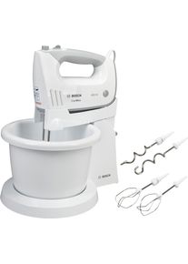 Bosch Handmixer ErgoMixx MFQ36460, roestvrijstalen garde/kneedhaken, standaard, kom, wit handmixers wit