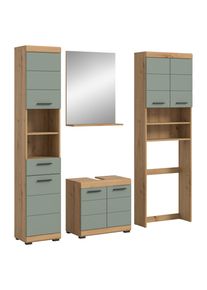 Inosign Badkamerserie Siena, 4-delig, bestaande uit: Hoge kast, WBU, badkamer spiegel, wasmachine ombouwkast (set, 4-delig) badmeubelsets