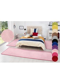 Hanse Home Set slaapkamerkleedjes Fancy Unikleur, slaapkamerkleed, 3-delige loperset voor de slaapkamer bedvloerkleden maat 46 roze