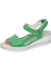 Waldläufer Waldläufer Sleehaksandaaltjes H-MICHELLE , zomerschoen, sandaal, sleehak, in comfortabele schoenwijdte h dames sandalen met sleehak maat 6 (39) groen